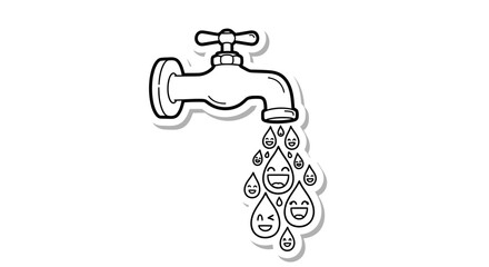 Sweet Symbol of Water Protection &ndash; Cute Line Icon