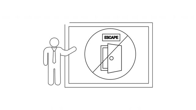No Escape Route Presentation - Safety Protocol Illustration.