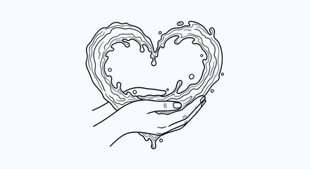 Heart Formed by Water Splash &ndash; Elegant Conservation Concept