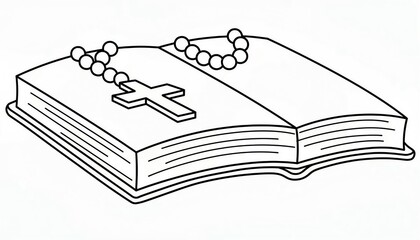 bible with cross sketch 