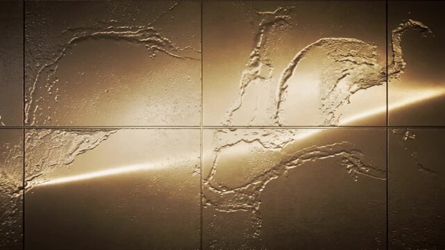 Golden Light on Textured Metallic Surface