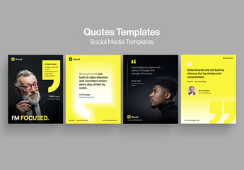 Social Media Quote Post Template for Story & Post Layouts, Motivational Quotes, Customer Comment & Testimonials