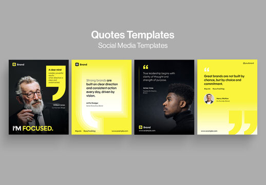 Social Media Quote Post Template for Story & Post Layouts, Motivational Quotes, Customer Comment & Testimonials