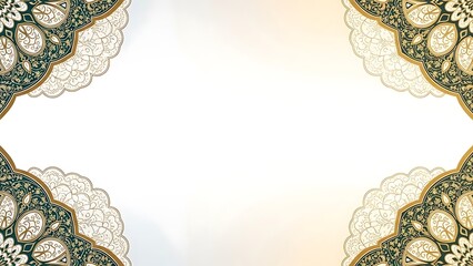 Elegant ornamental design with floral patterns and copy space on white background