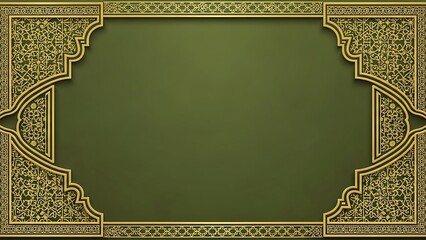 Elegant ornamental frame on green background design for various applications