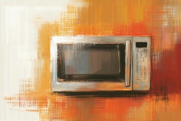 A Contemporary Microwave Oven in a Warm Kitchen Setting