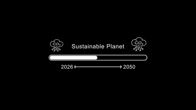 Sustainable Planet Carbon Neutrality Timeline 2026 to 2050 Eco Friendly Concept climate change green technology