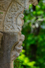 Obraz premium Details of the Benedictine Monastery of Santa Cristina de Ribas de Sil in Parada del Sil, Ribeira Sacra, Ourense, Galicia, Spain, Europe