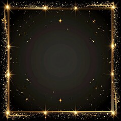 Gold glittering frame creating luxurious border background