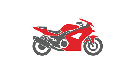 Obraz premium Red motorcycle icon with gray accents