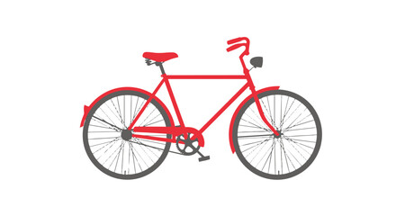 Red bicycle illustration for transportation or sports themes © MSF