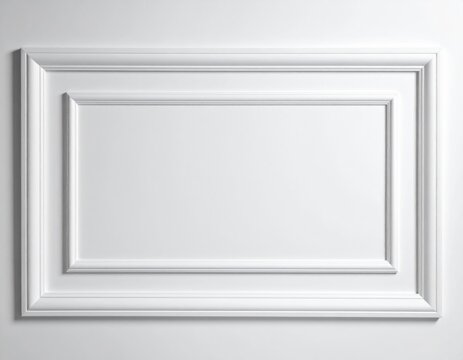White Rectangular Decorative Molding Frame with Shadow on Textured Wall