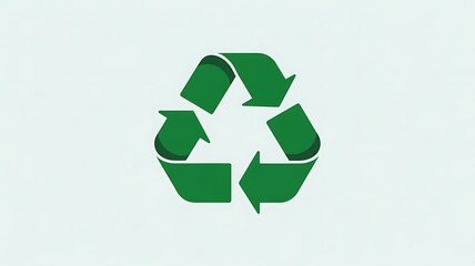 Obraz premium Universal recycling symbol made of three green arrows forming a triangular loop
