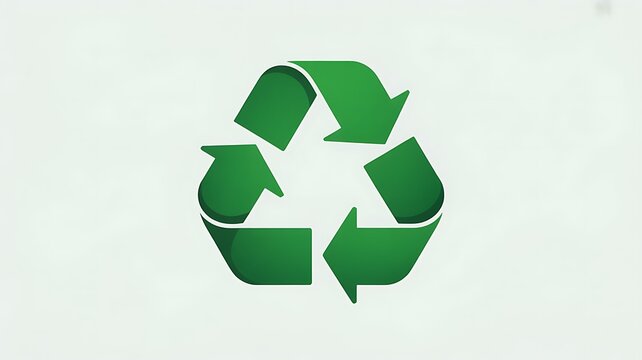 Green recycling symbol representing sustainability and environmental conservation efforts