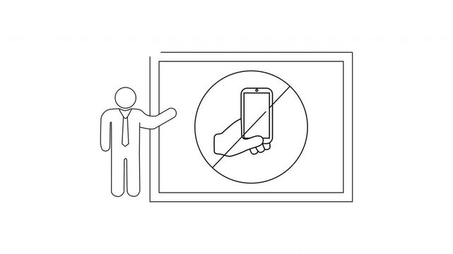 Presentation on No Cell Phone Use Policy Illustration.