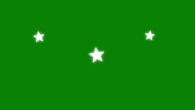 Twinkling stars animation, shiny glowing star sparkle, fairy glitter twinkle effect, blinking light burst, energy explosion motion graphics, transparent green screen background, 4k vfx overlay with 