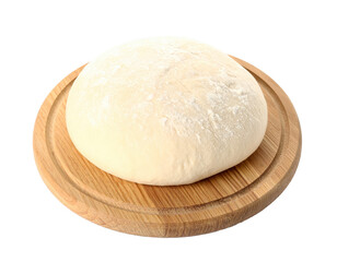 Dough ball on wooden board for baking bread