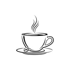 Obraz premium Steaming Coffee Cup Illustration Art.