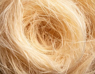 Fototapeta premium Close Up Shot of Textured Beige Threads Creating Abstract Circular Patterns