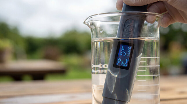 Capturing vital metrics in a pristine outdoor setting with precise digital equipment