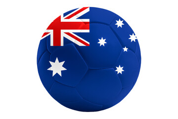 Balón de futbol con la bandera de Australia © celedonio