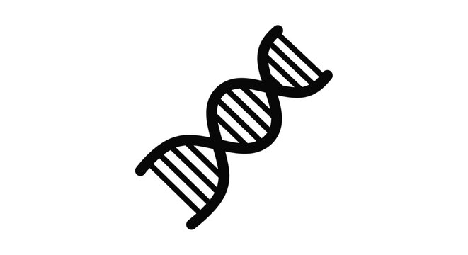 A black linear representation of a dna double helix silhouette