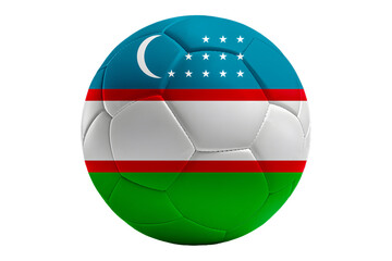 Balón de futbol con la bandera de Usbekistan © celedonio