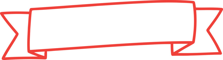Obraz premium Red Outline Ribbon Banner Isolated on White Background for Labels, Badges, and Announcements