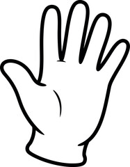 Obraz premium Black and White Outline of Glove Icon Isolated on White Background for Safety and Hygiene Concepts