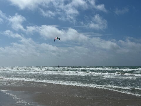 kite surfing in the sea