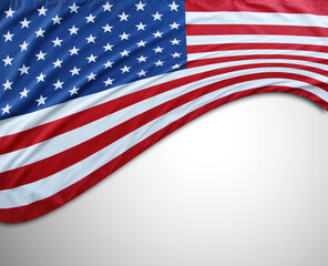 American flag on grey