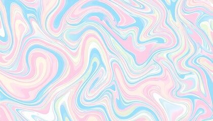 Obraz premium Soft Pastel Swirling Pattern with Holographic Effect