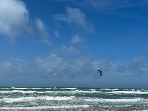 kite surfing in the sea