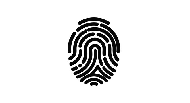 Black fingerprint design on a white background a striking silhouette