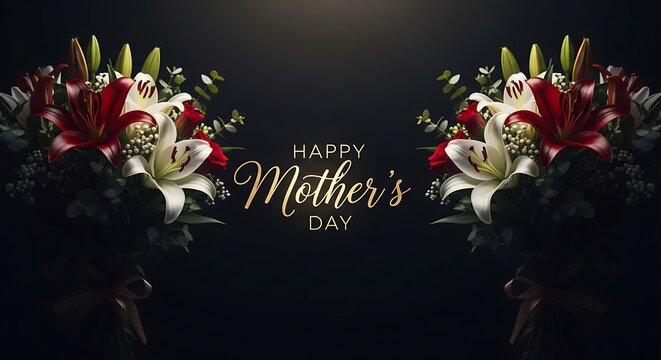 Happy mother's day greeting with beautiful flowers
