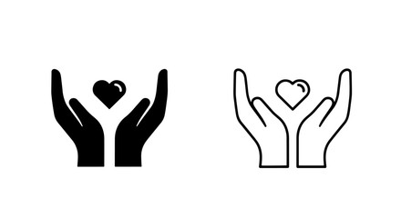 Fototapeta premium Hands Supporting Heart Icon for Love, Care, and Community Concepts