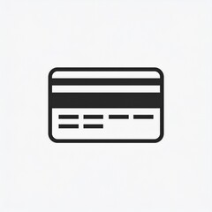 Credit Card Icon in Black and White on White Background