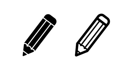 Fototapeta premium Graphite Pencil Icon: Solid and Outline Styles for Artistic Sketching and Writing