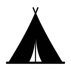 Find camping tent icon vector illustration for outdoor adventure and vacation travel design needs © PURE VECTOR WORK