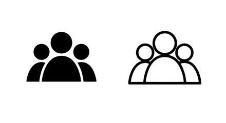 A group of three people icons representing community, team, and user profiles in a modern vector style. © MdDelowar