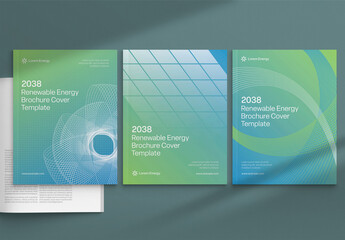 Renewable Energy Brochure Cover Template for Environmental, Sustainability & Eco-Friendly Reports
