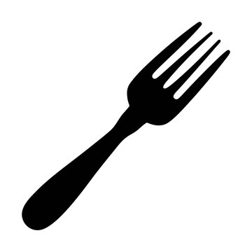 Isolated black fork vector illustration for culinary arts and kitchenware design projects and graphics
