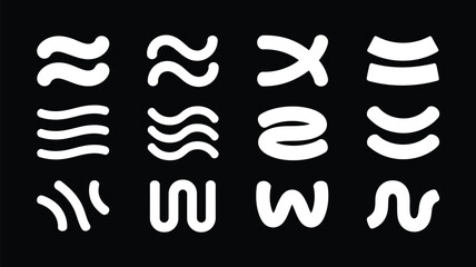 Collection of white underline swishes, and swooshes for emphasis and design, featuring decorative hand-drawn lines, accents, and vector elements ideal for text, headings, and creative projects.