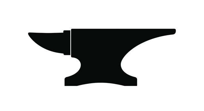 Black anvil isolated on white a striking tool silhouette
