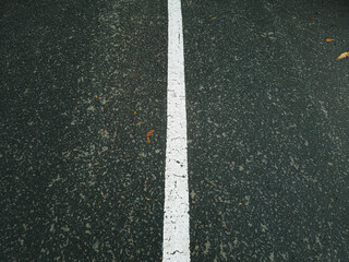 Fototapeta premium Wet asphalt road texture with white divider line