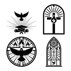 Saint Halo Rosary and Community Worship Silhouette Icon Bundle