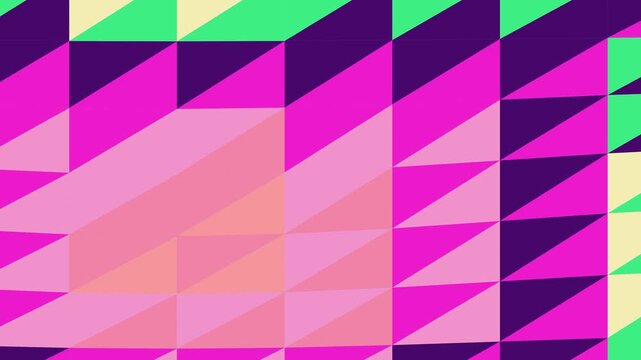 Colorful Asymmetrical Geometric Triangles Mosaic Abstract Seamless Loop Background