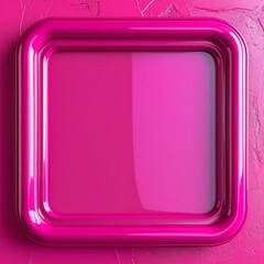 Bright Pink Rounded Square Frame On Textured Pink Surface Background