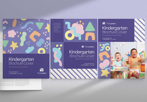 Kindergarten Brochure Cover Template for Preschool Booklet Covers
