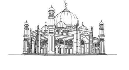 Obraz premium Stunning mosque architecture with domes and minarets